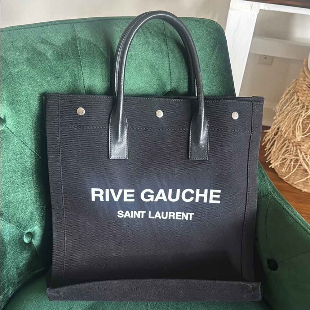 Saint Laurent Black Rive Gauche Tote